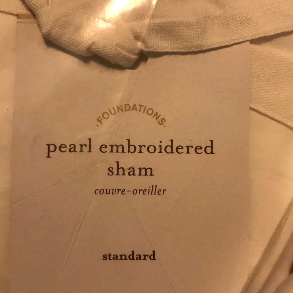 New Pottery Barn Pearl Embroidered Sham- Orange